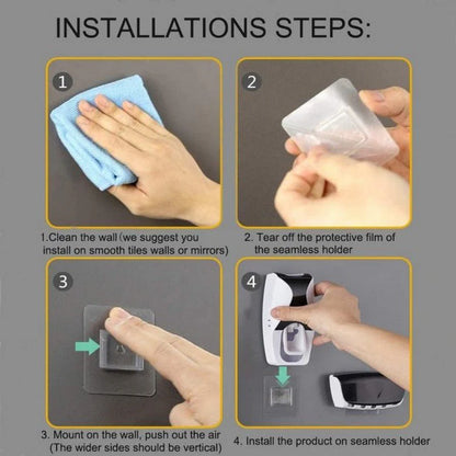 Automatic Toothpaste Dispenser with Toothbrush Holder